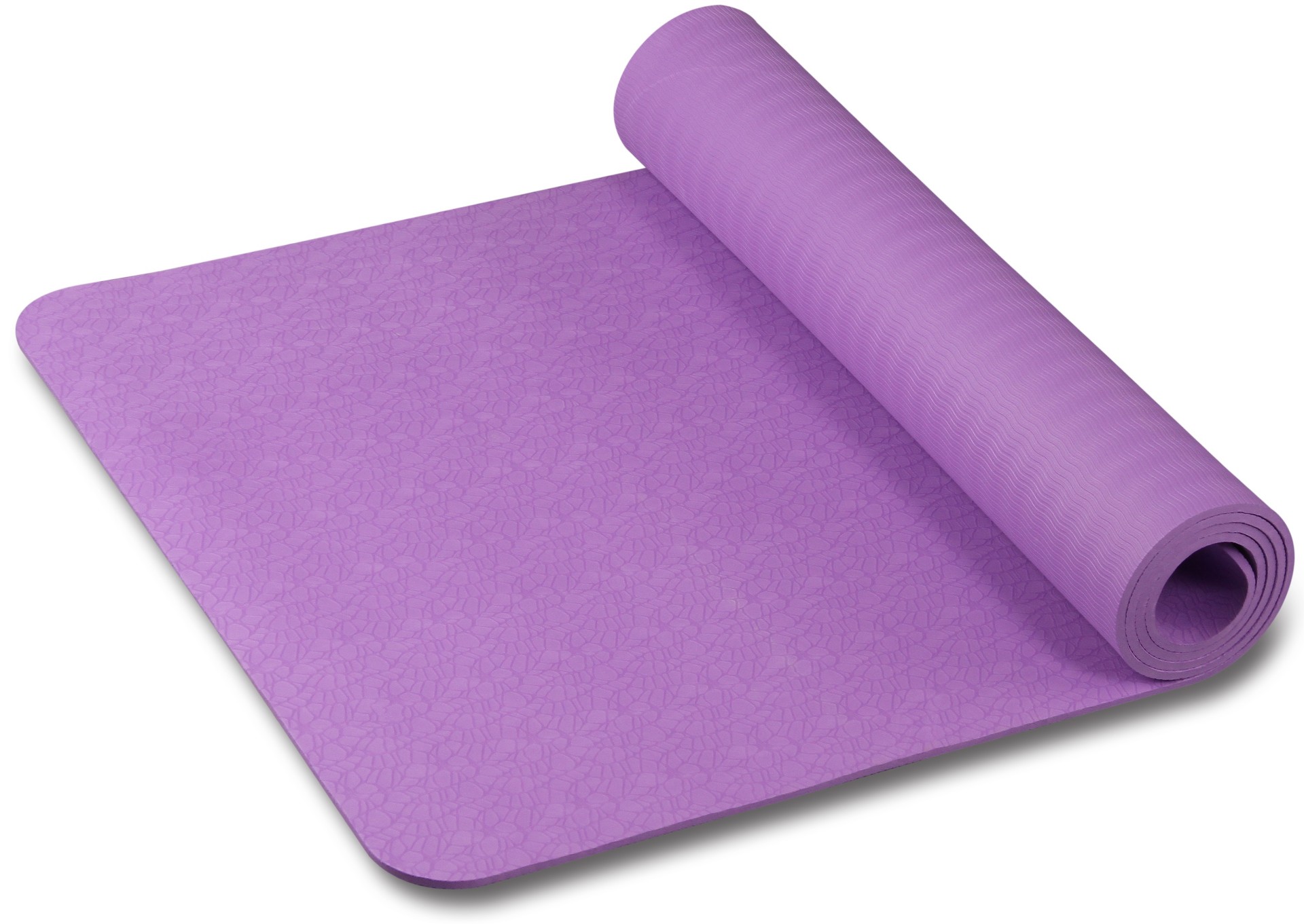 Коврик для йоги и фитнеса INDIGO TPE с рисунком IN020 173*61*0,6 см, фиолет...